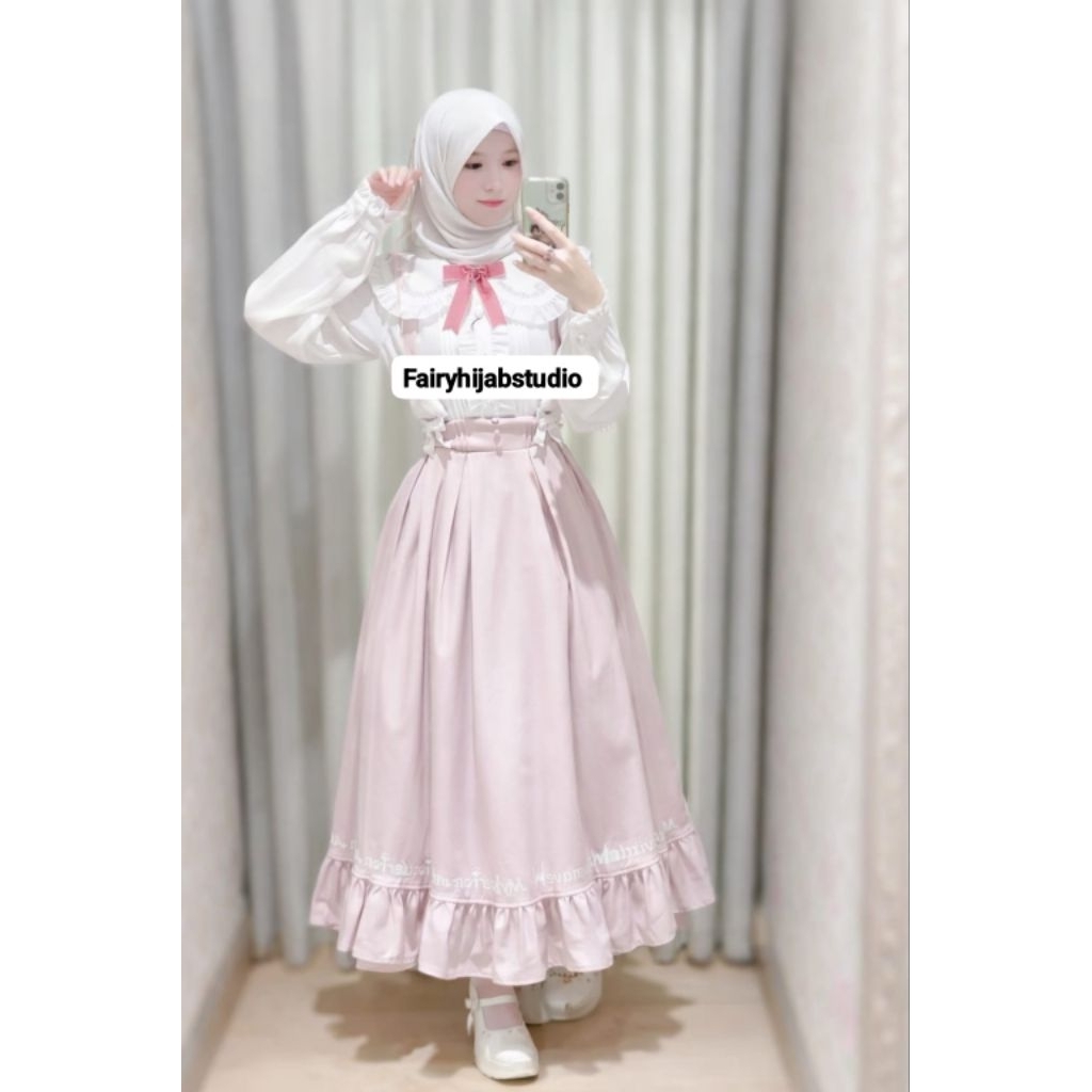 FairyHijab Classic Fairy Dress | Gamis Hijab Pink white black Ruffle