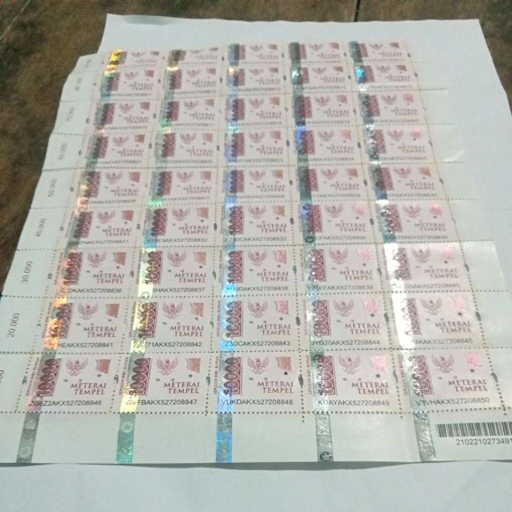 Perangko MA TERAI 10000 1 biji original Peruri
