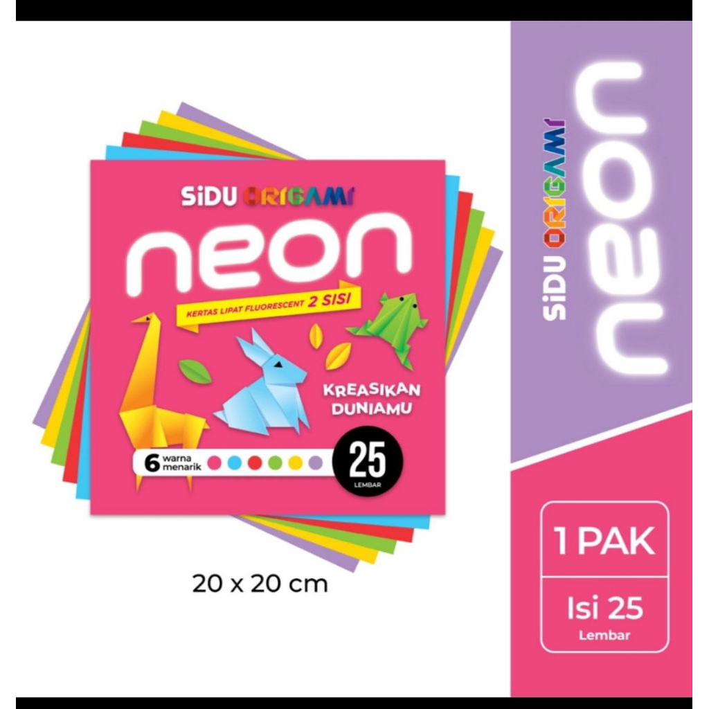 SIDU kertas origami neon 20 x 20 cm