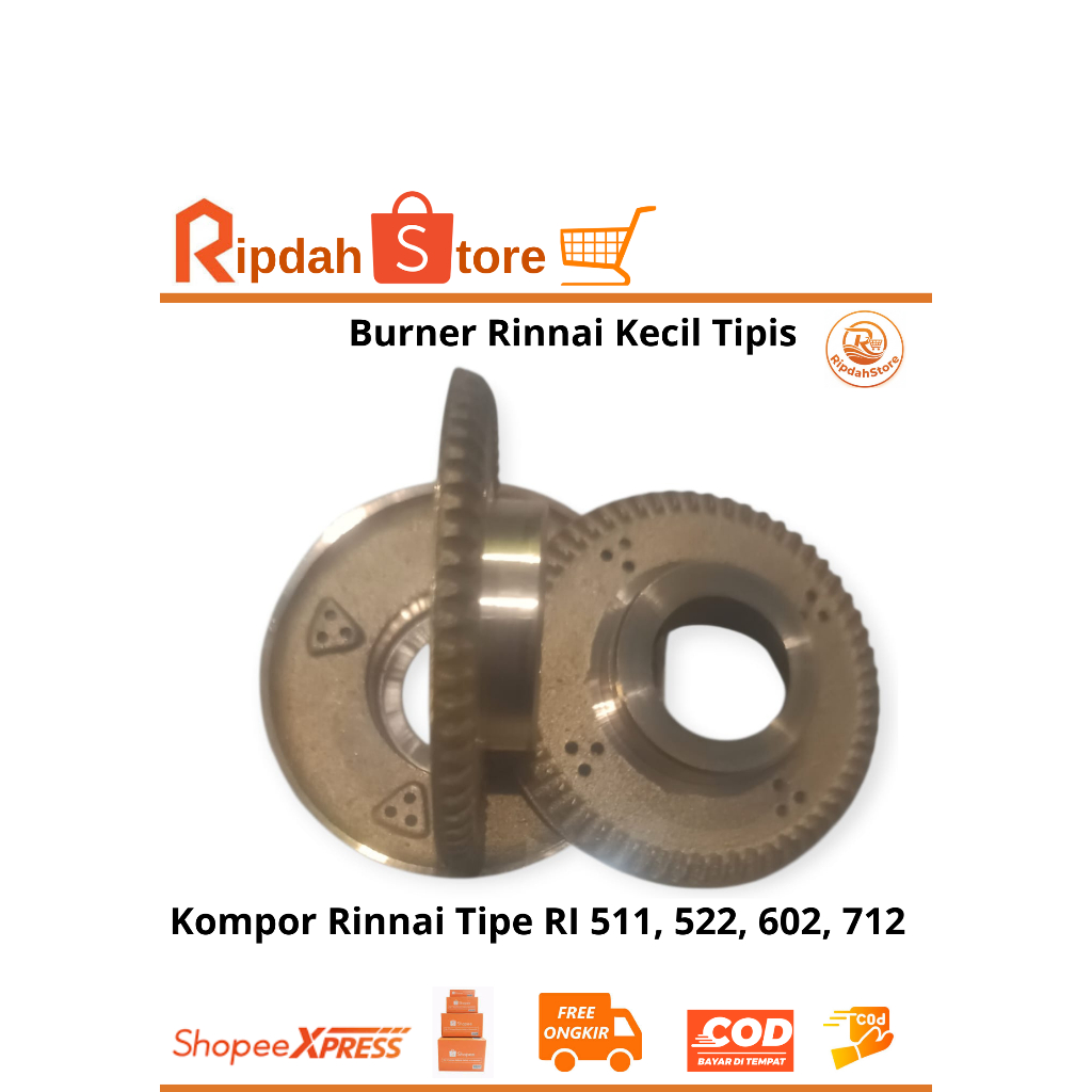 Kepala Tungku kompor Gas Rinnai Kecil Tipis - Cocok untuk Tipe RI-511C, 511E, 522C, 522E, 602E