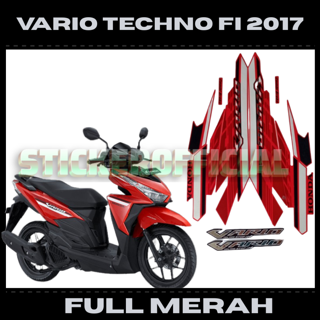 Sticker,striping,list body motor Honda Vario techno 125 Esp Tahun 2017