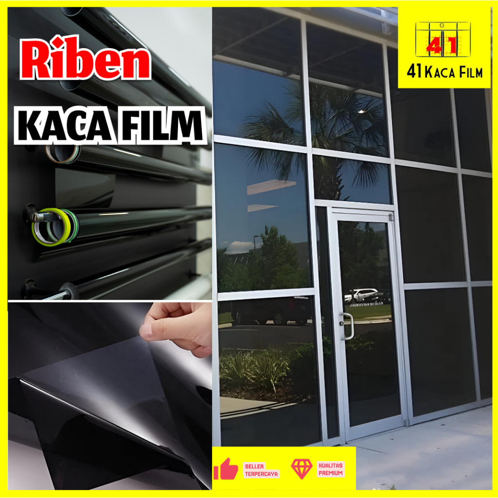 STIKER RIBEN Kaca Jendela tingkat gelap 40% 60% 80%