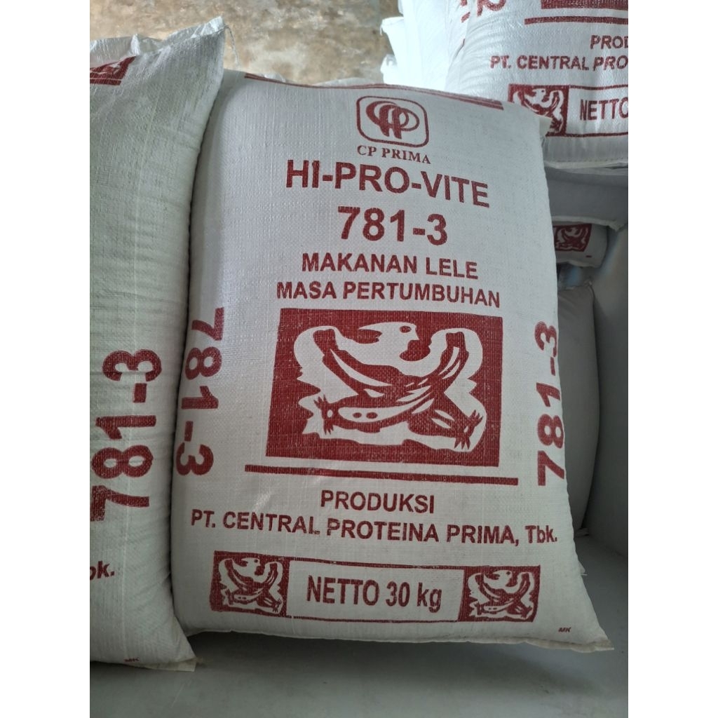 HI-Pro-Vite 781-3 1 karung (30kg) Pakan Ikan Lele,Gurame,Bawal, Nila,Gabus/HI-PRO-VITE 781-3 1 karun