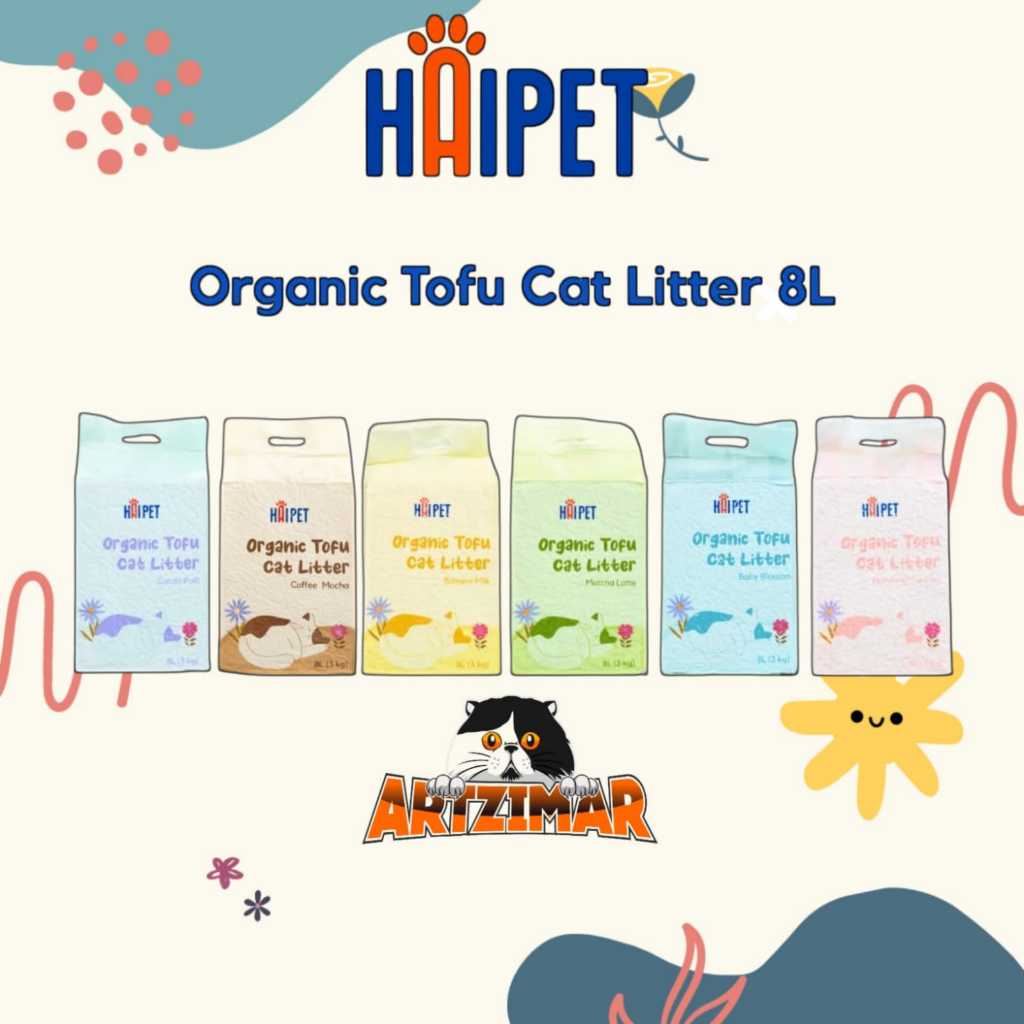 HAIPET Pasir Tofu 8liter - Pasir Kucing Tofu Gumpal Wangi