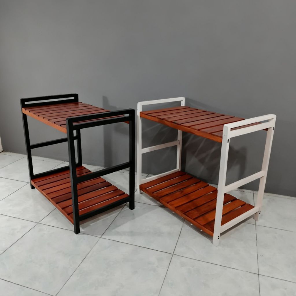 Meja Akuarium Serbaguna 2 tingkat, Rak Akuarium Kayu Minimalis