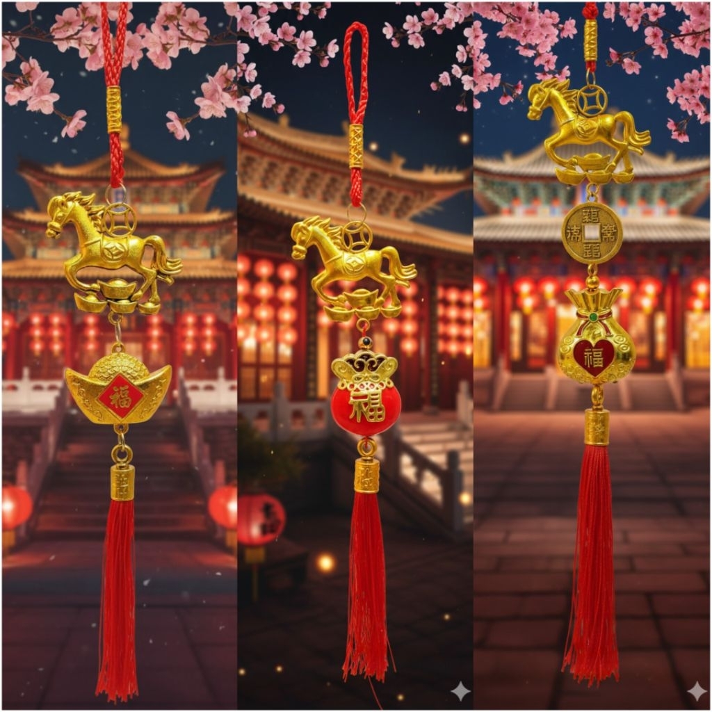 gantungan imlek shio kuda/dekorasi imlek 2026/acc imlek 2026