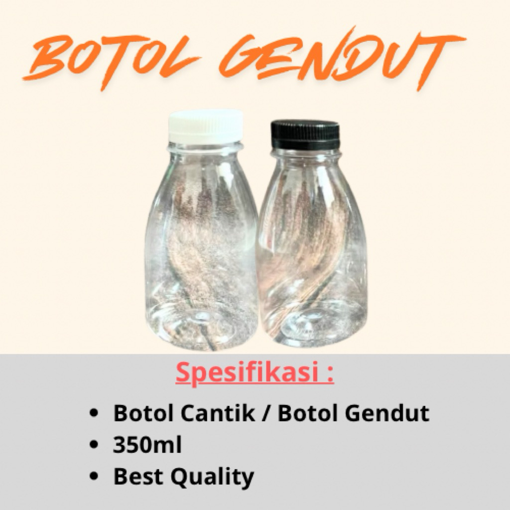 Botol cantik 350ml isi 88pcs / Botol plastik lucu / Botol plastik gendut