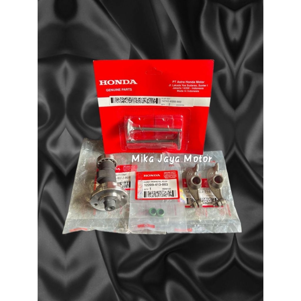 Paket Noken As Tiger+Platuk klep+Klep set+Sil klep Honda Tiger lama,Tiger Revo, Megapro,GL pro ORI