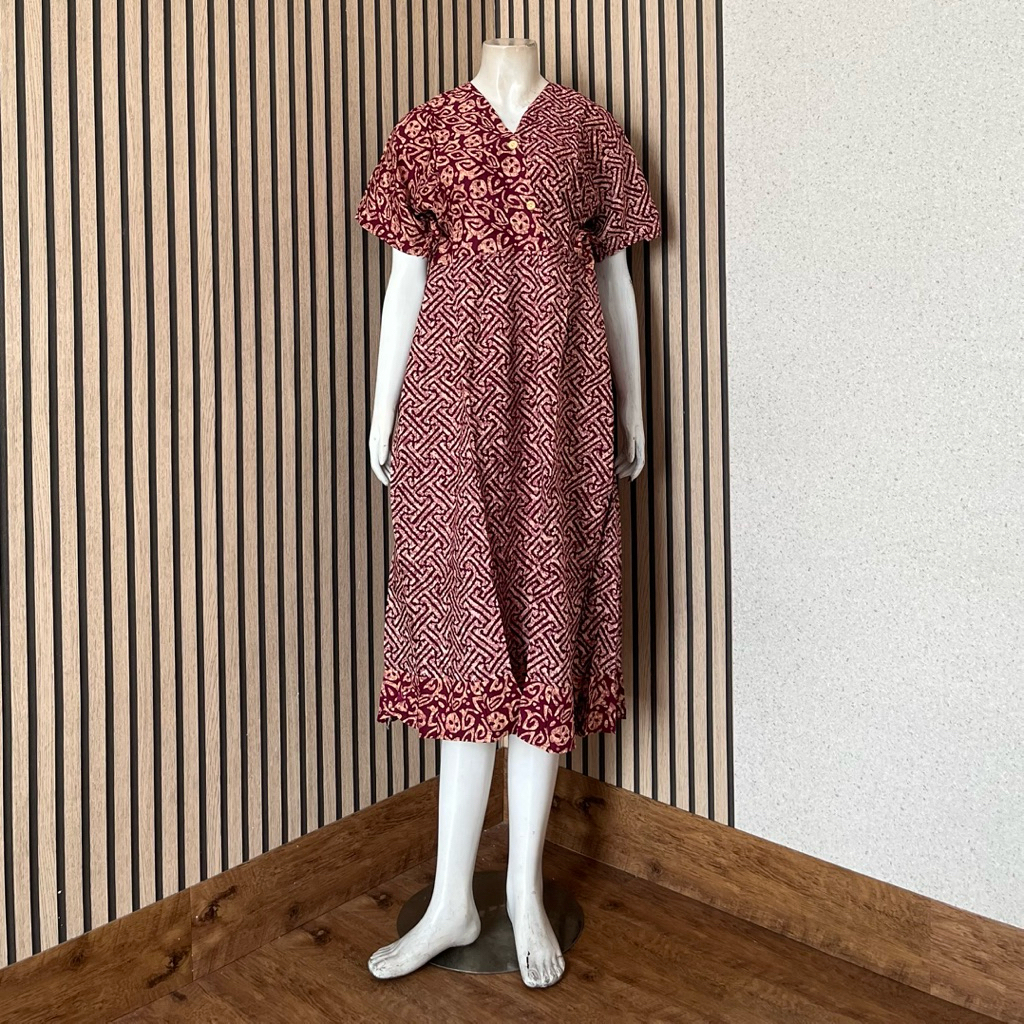 [AJ] - Daster Sutra Ungu Rossa Kimono Chiby Busui | Daster Batik Kancing Kimono | Sutra Rossa | Bati