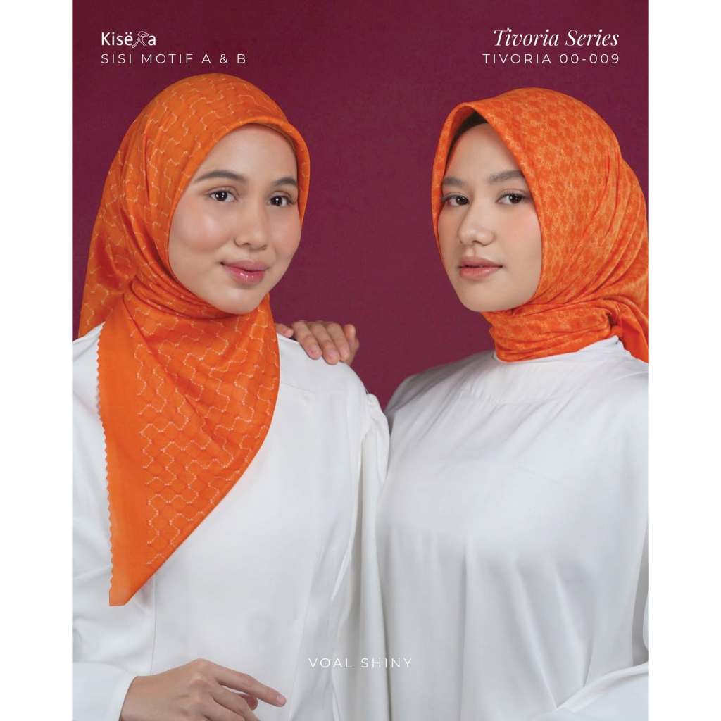 TIVORIA 009 - 31 M | Kerudung Hijab 4 Warna 1 Motif Artificial Texture, Jilbab Praktis Cantik | Voal
