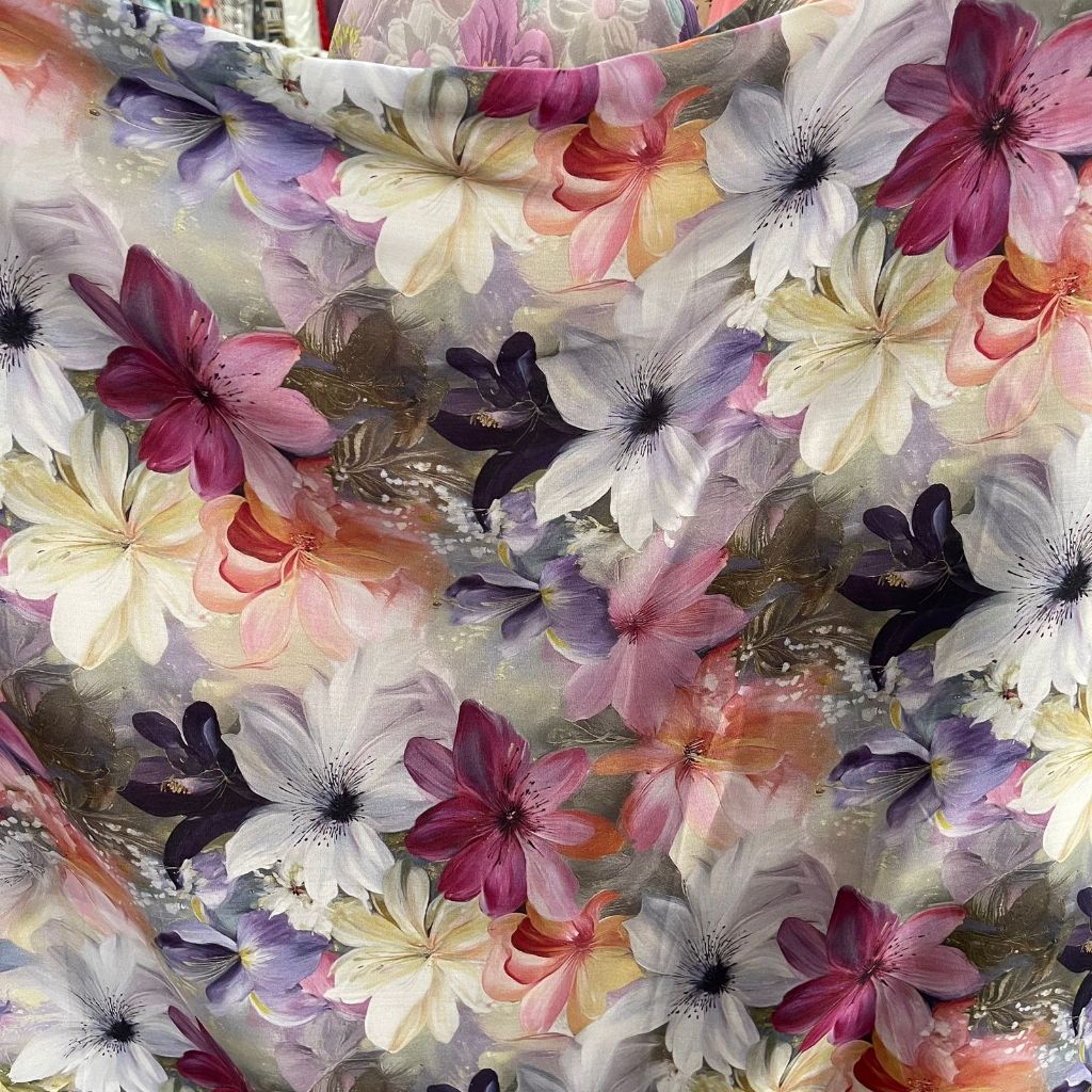 Bahan kain katun rayon viscose premium motif abstrak kotak motif batik terbaru best seller