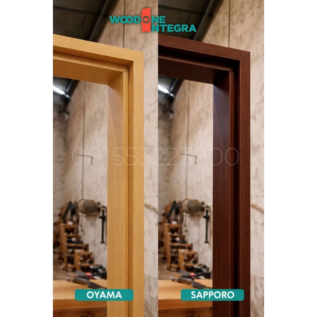 Kusen Pintu Woodone Integra Kayu Solid Engineered Finishing Laminating Sheet