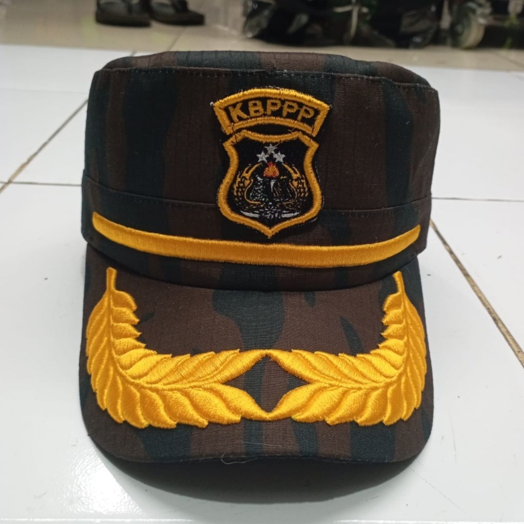 topi loreng kbpp polri motif komando bordir timbul