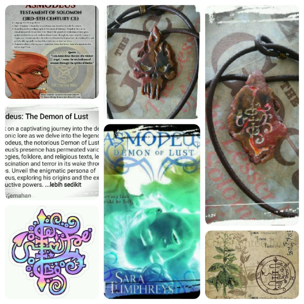 Kalung Batu Akik Asmoday-Asmodeus Lust Spirit King Of Gamblers  Gothic Vintage Raja Sulaiman Mitolog
