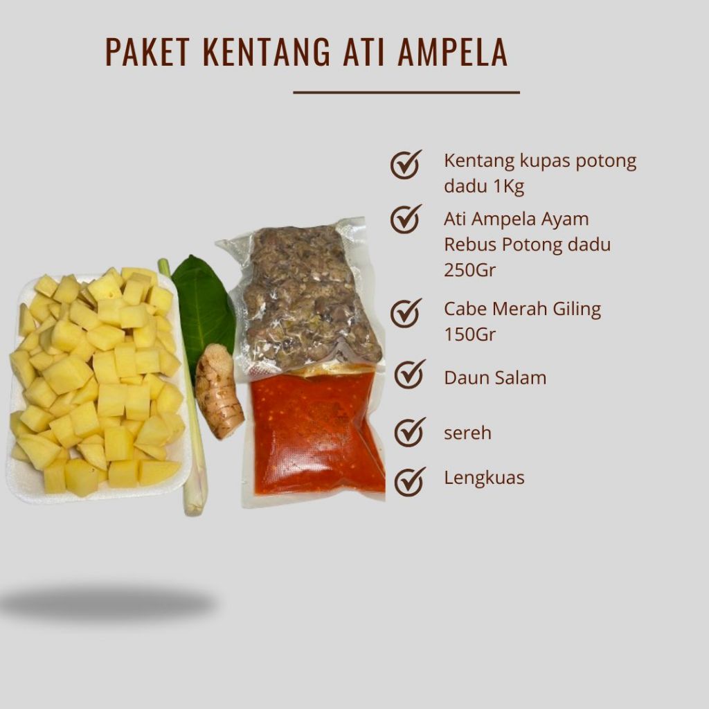 Paket Sambel Goreng Ati Ampela 1kg Sayur Pack Siap Masak