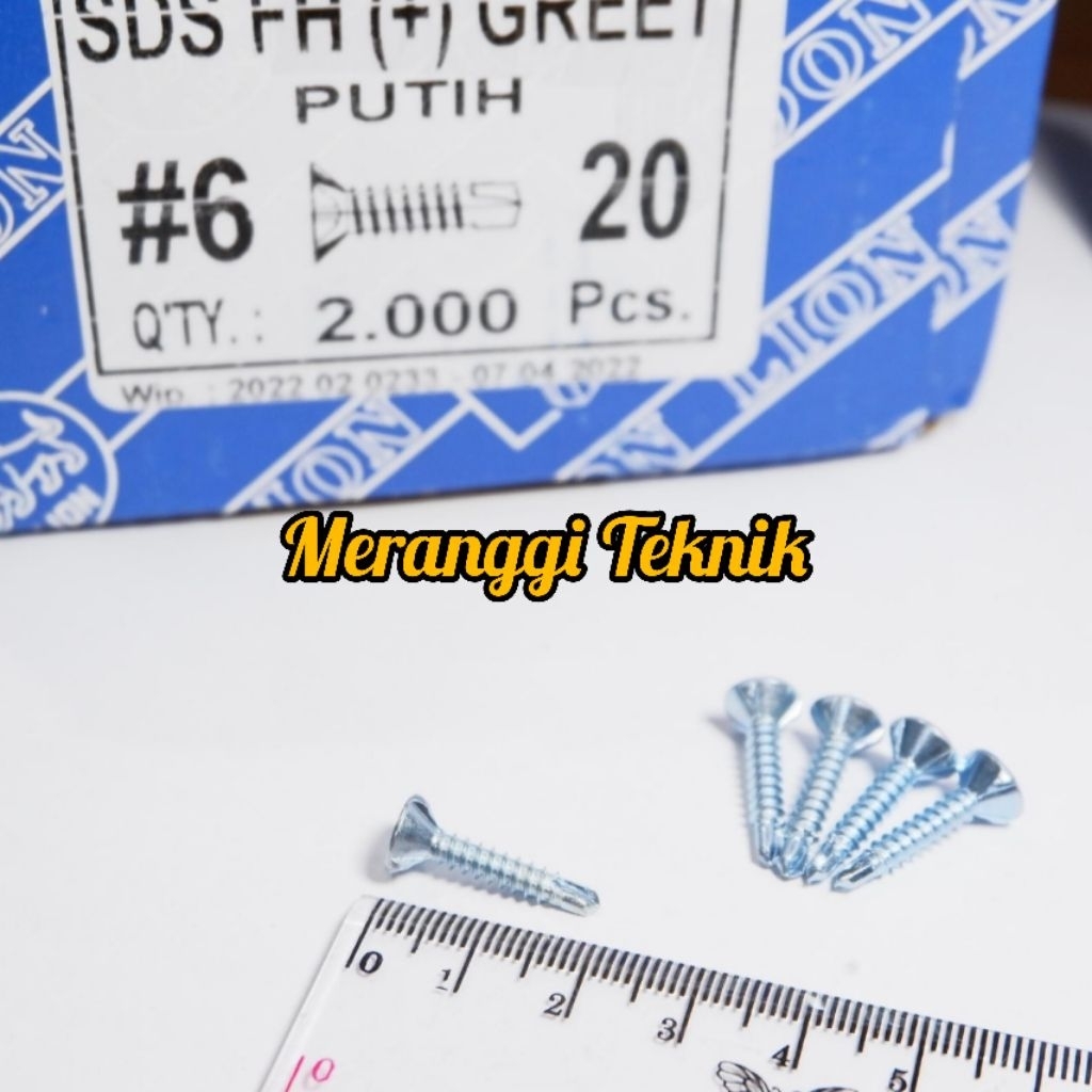 id5675 Skrup sekrup calsiboard SDS FH + greet 6x20 mm roofing #6x20