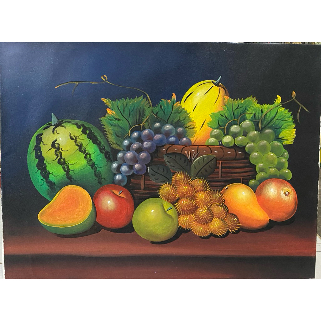 Lukisan Buah, Ukuran : 80 cm x 60 cm, lukisan asli canvas buatan tangan, lukisan Bali