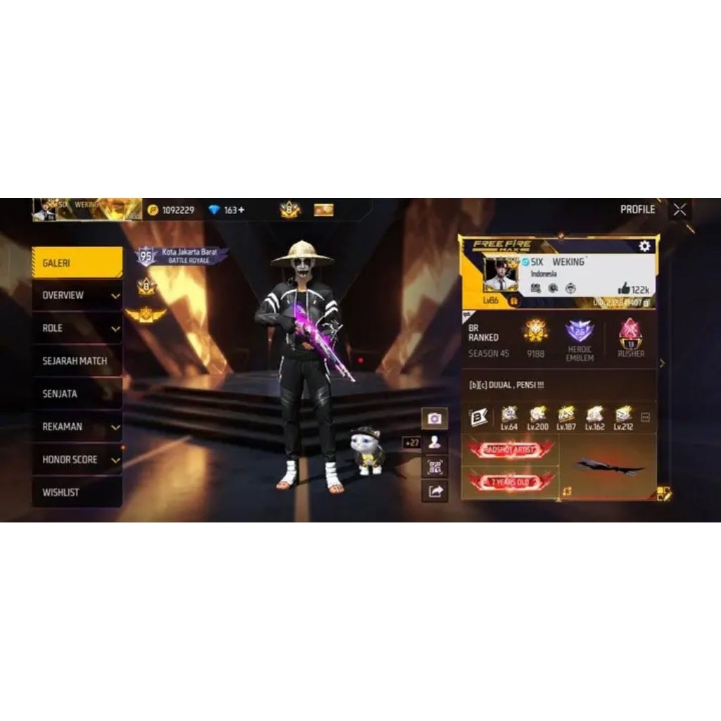 akun FF S1 On Sultan