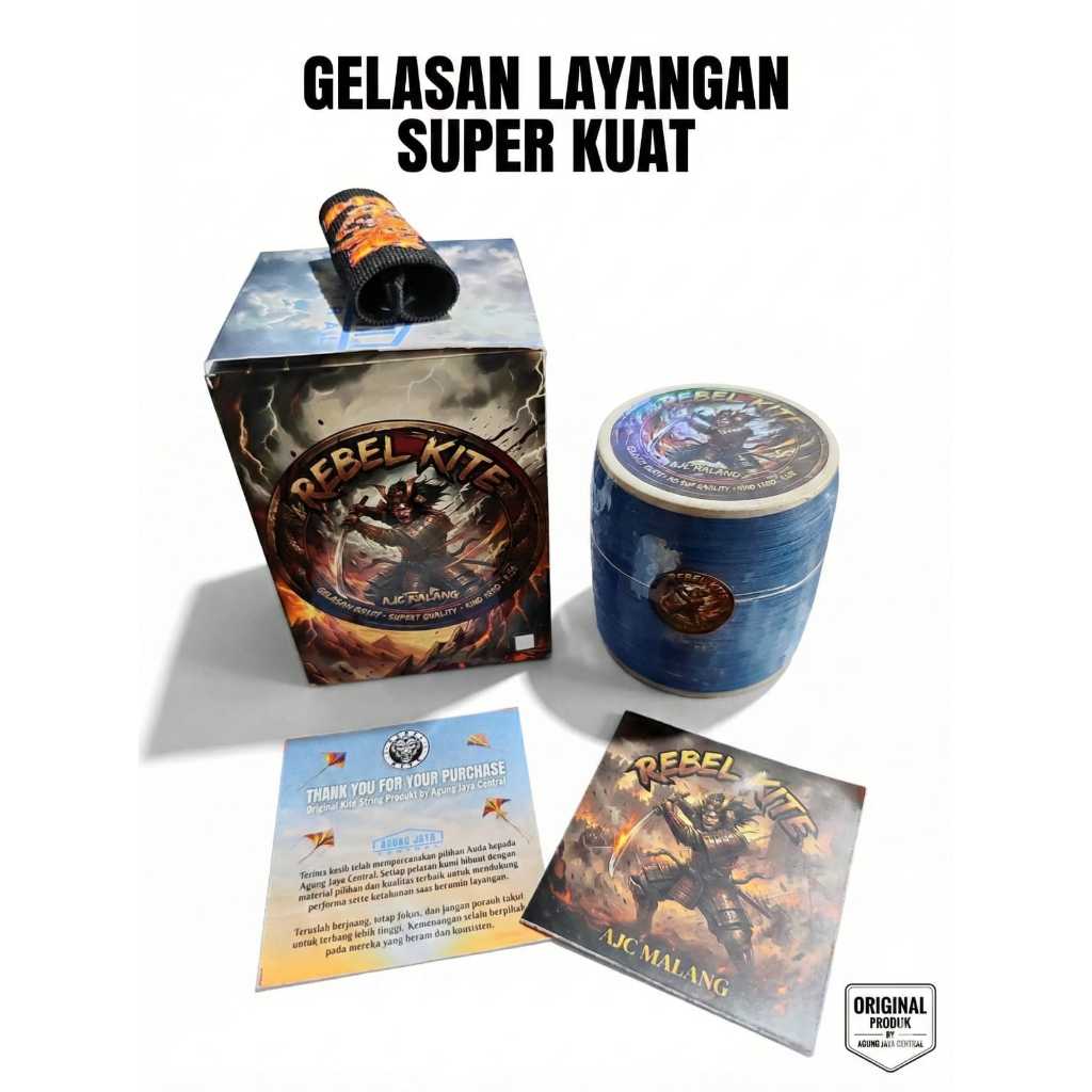 GELASAN LAYANGAN SAMURAI BIRU 1600 YARD 0.22 UNTUK ADU LAYANGAN BENANG KUAT TAJAM DAN TAHAN PUTUS