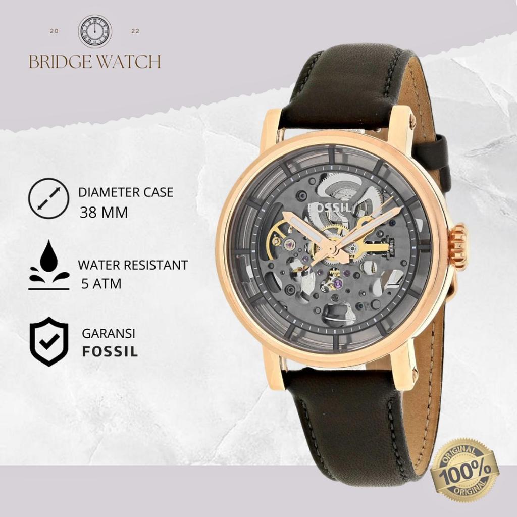 Jam Tangan Wanita Fossil Automatic Boyfriend Kulit Casual Mewah Original ME3089