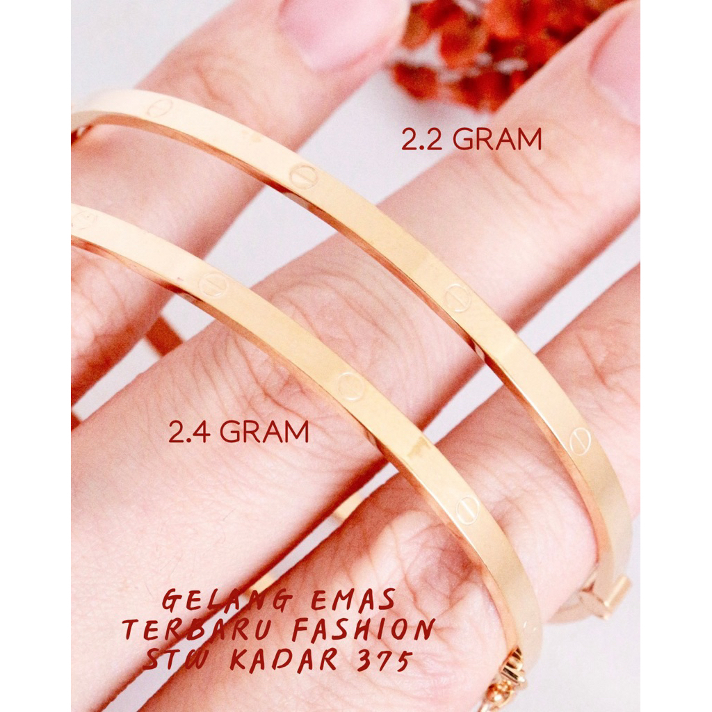 gelang emas bangle 2.4 gram kadar 375