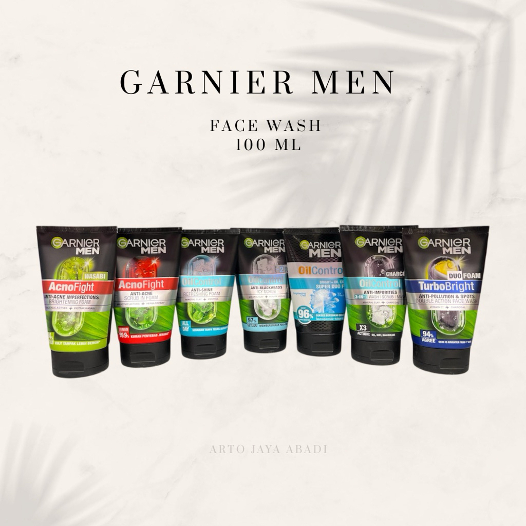 GARNIER Men Anti Shine Turbolight Oil Control Cooling Foam Skincare Sabun Cuci Muka Pria Face Wash P