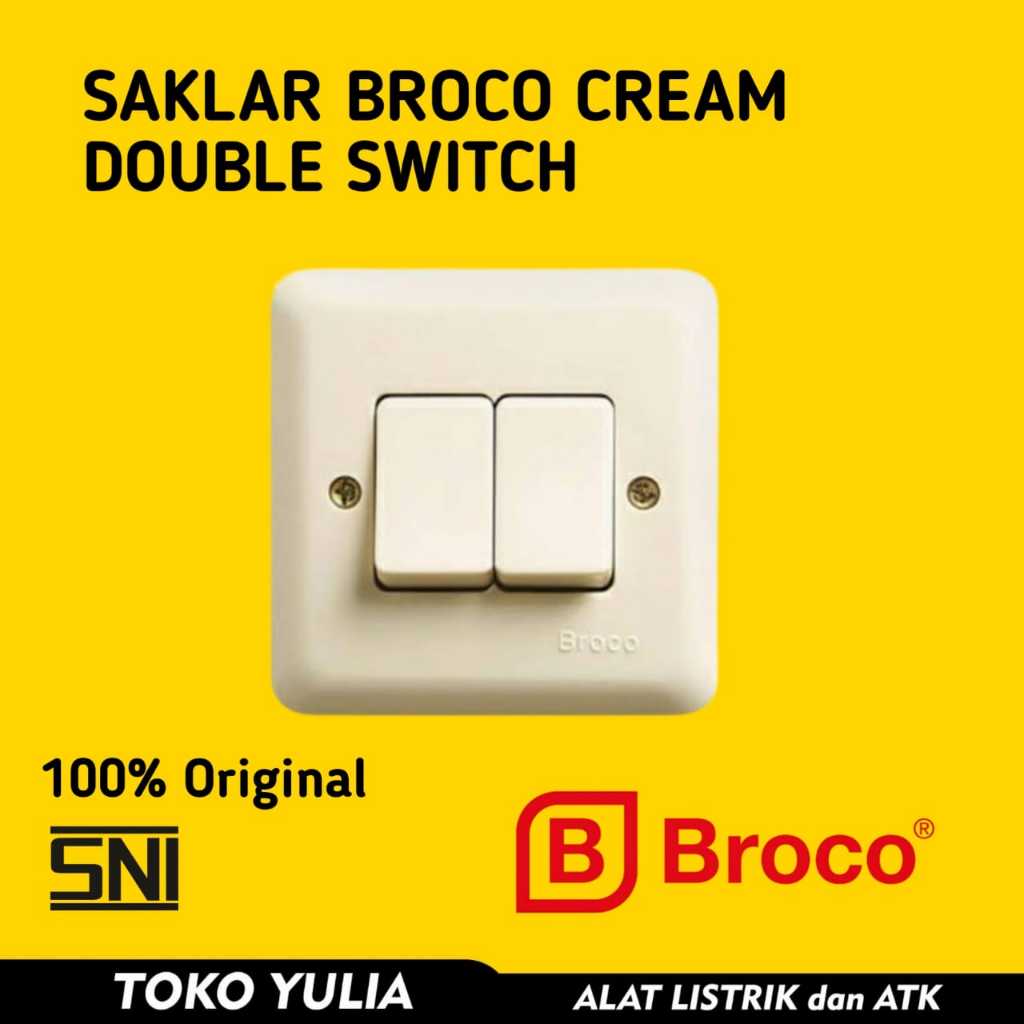 SAKLAR DOBEL 2 TOMBOL SERI BROCO NEW GEE SAKLAR TANAM
