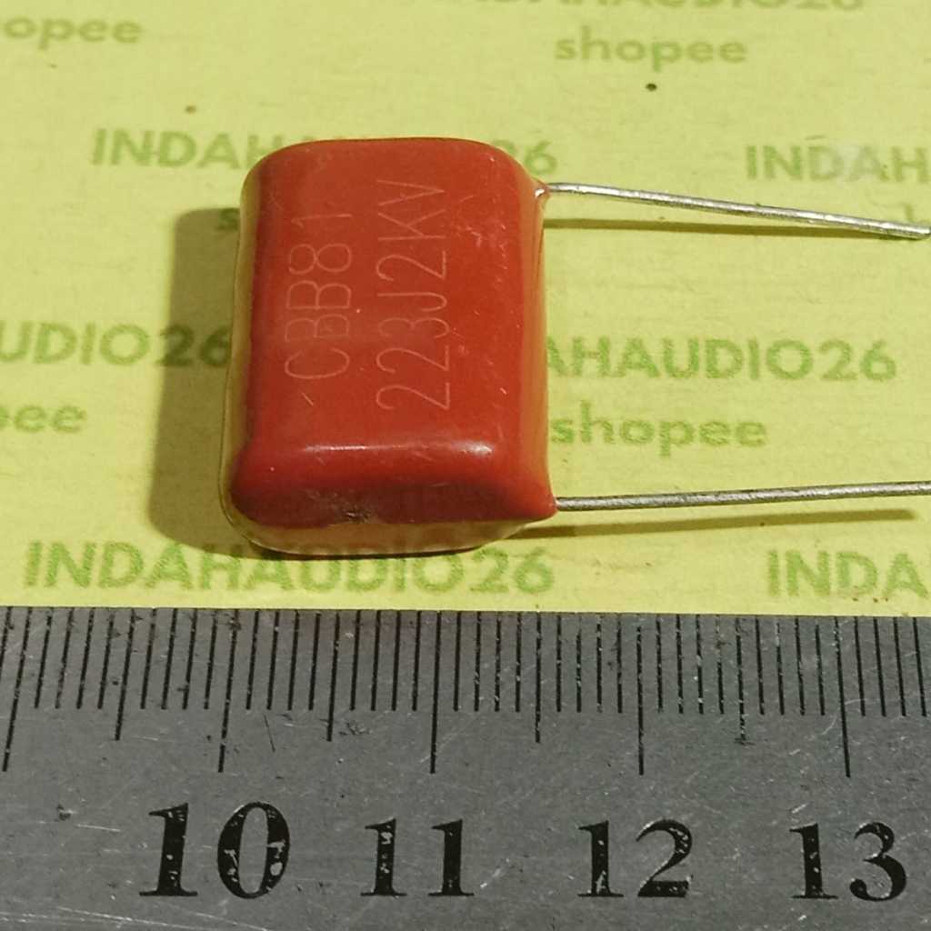 CBB81 223J2KV 20mm milar kapasitor 223J 2KV 22nf 22n 2000v MILAR  223 2000v mylar capacitor MERAH