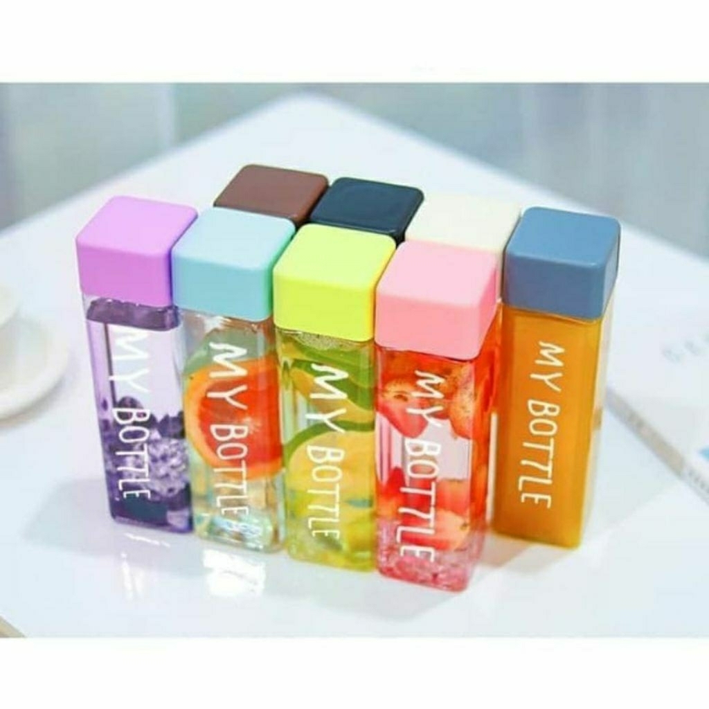 MY BOTOL KOTAK TRANSPARAN HARGA GROSIR WARNA CAMPUR