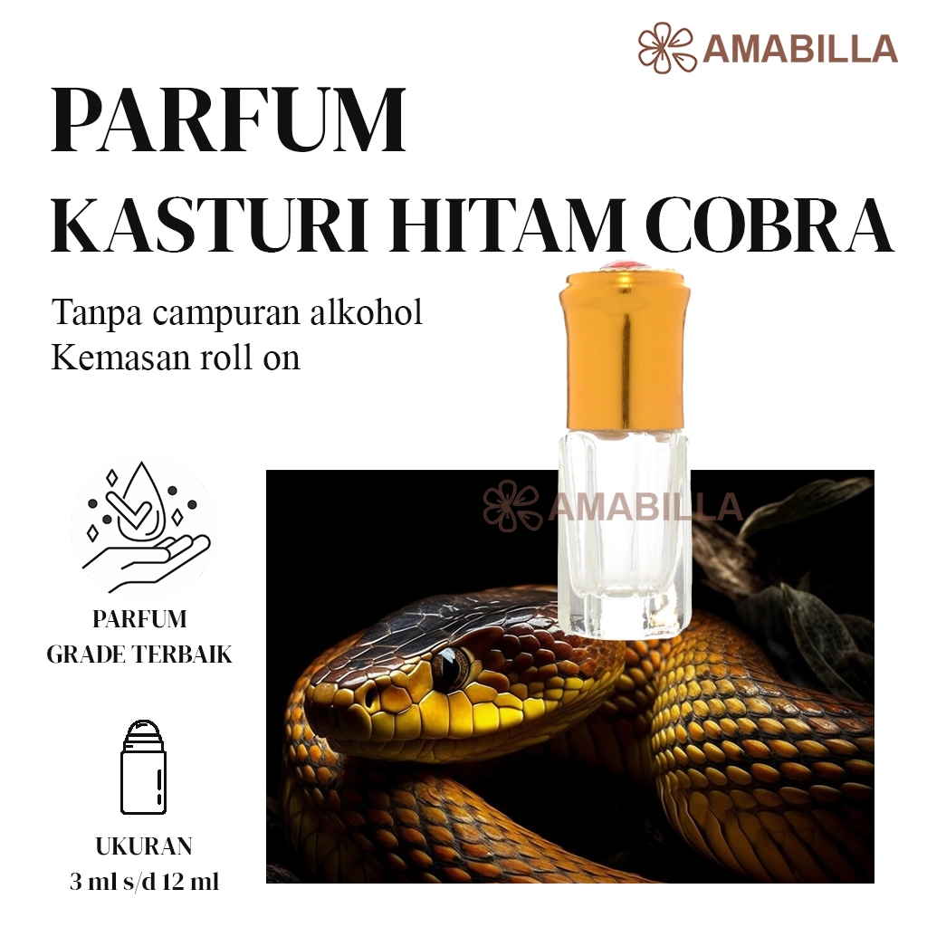 Parfum Aroma KASTURI HITAM KOBRA Original Non Alkohol 3ml Parfum Original Bibit Parfum Murni KASTURI