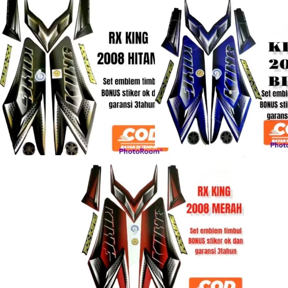STRIPING ORI YAMAHA RX KING FULLSET STRIPING EMBLEM 2008 HITAM BIRU MERAH STRIPING YAMAHA RX KING 20