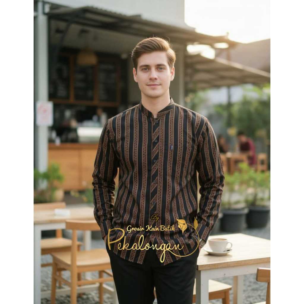 (Grosir Lurik Batik Pekalongan) COD / Kemeja Jawa / Kemeja Koko Lurik Series Size M L XL XXL XXXL