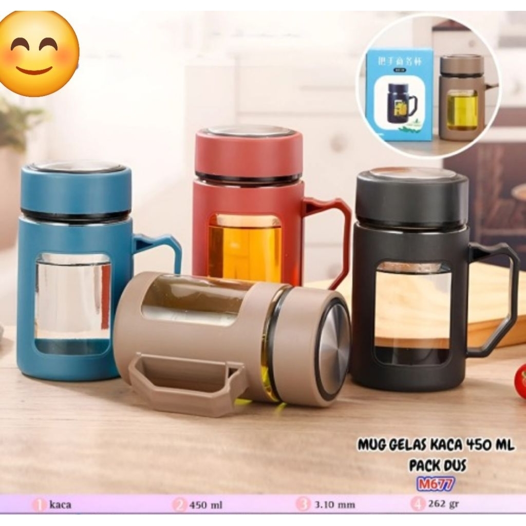 (Khusus Instan) Mug Gelas Kaca Tumbler Glass Botol Minum/ Gelas Kaca Ganteng