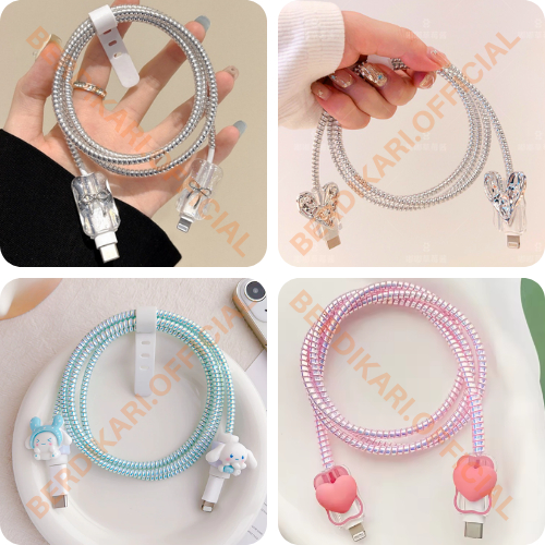 Berdikari Isi 4 pcs 1 Set Pelindung Kabel Charger Kabel Data HP Iphone Android Samsung Xiaomi Oppo V