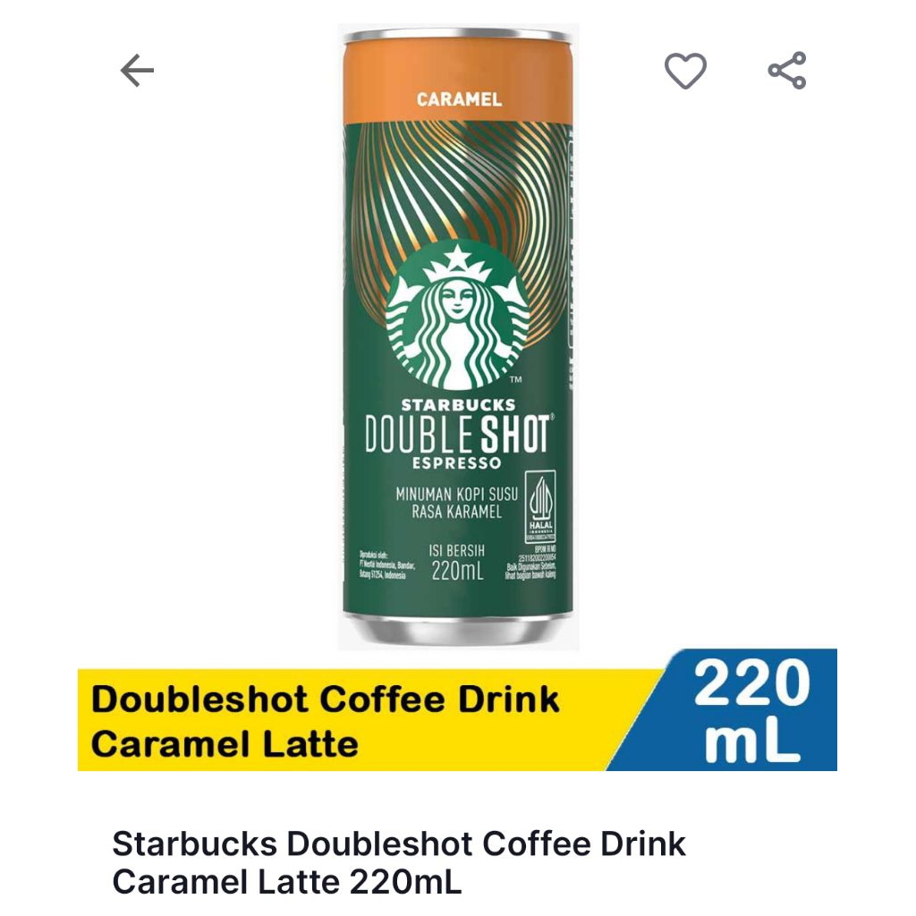 Starbucks Doubleshot Coffee Drink 220mL – Espresso Latte & Caramel Latte Kaleng