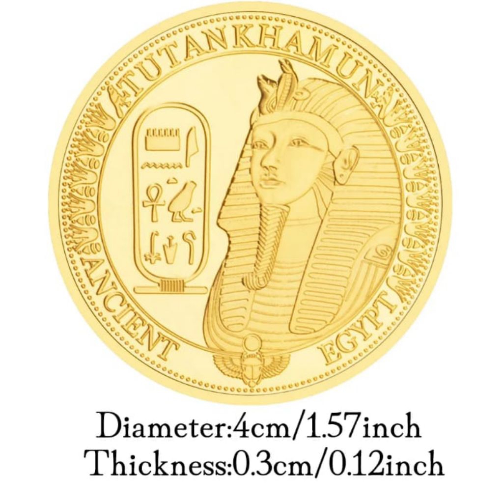 Koin Egypt Nefertiti Firaun Ratu Raja Mesir Piramida Mahar Souvenir Seni Koleksi Uang Logam Coin Bek