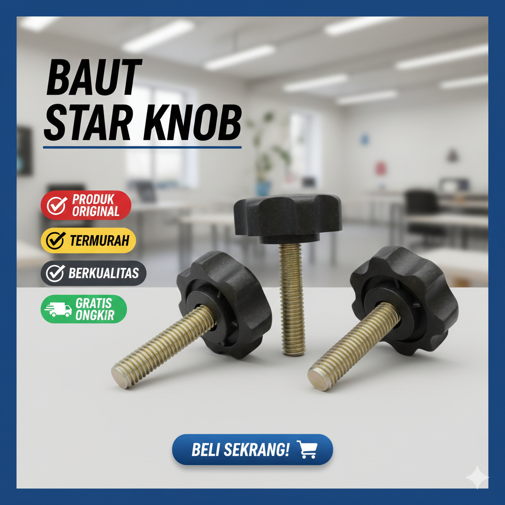 Baut Star Knob M8 X 30