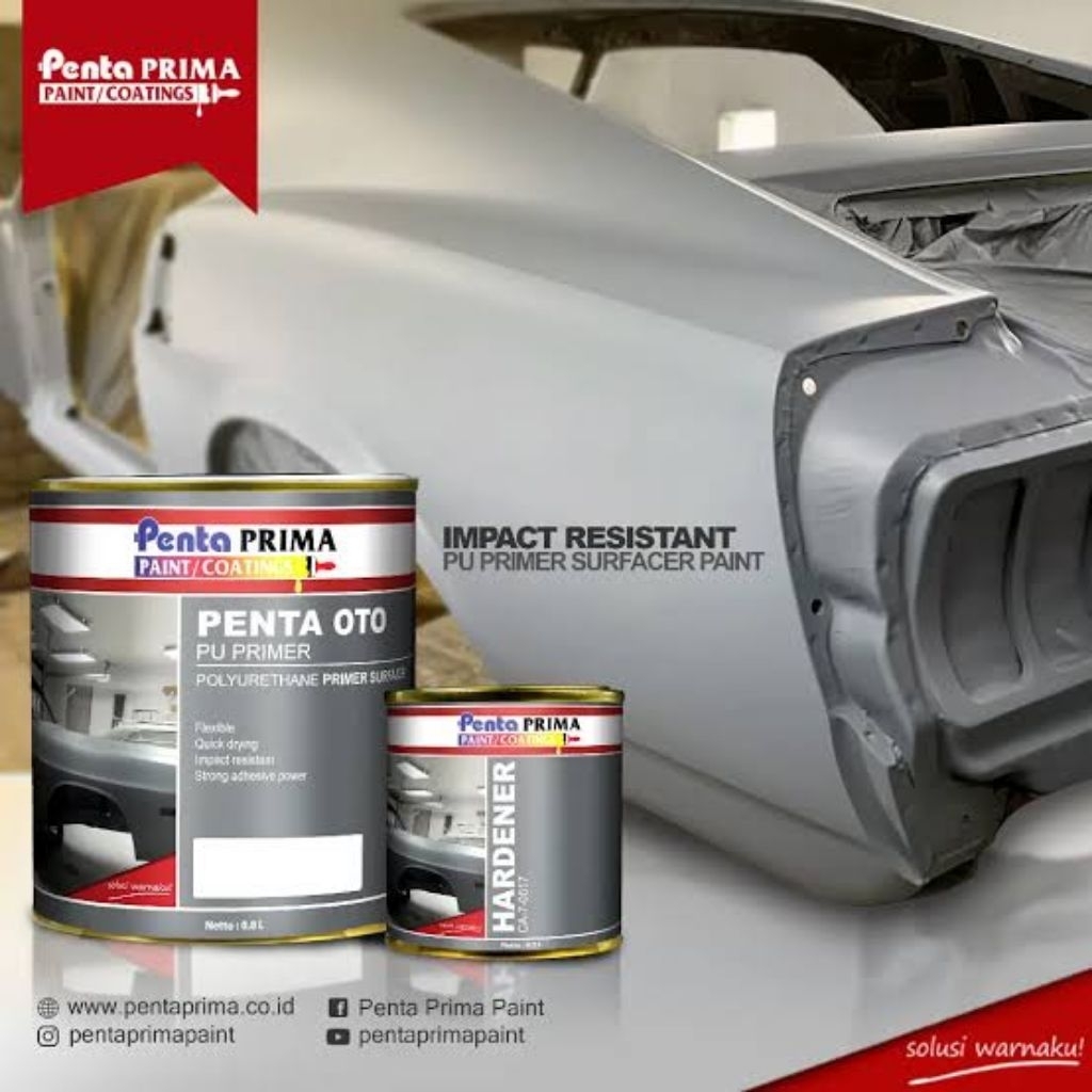 Cat Dasar Epoxy PU Primer Grey Penta Oto Cat Mobil Motor