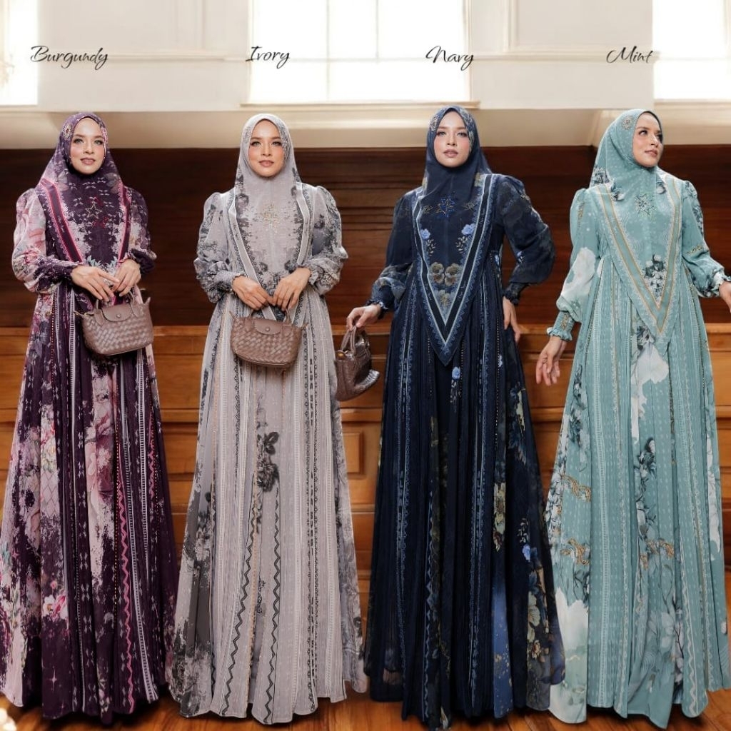 BALERINA SERIES BY ALYA SYARI Gamis Hitam Putih Umroh Haji by Alya READY RUMAH GAMIS SURABAYA
