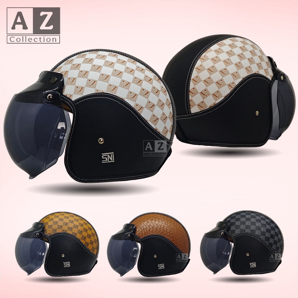 helm bogo dewasa helm bogo kulit wanita helm bogo SNI helm bogo motif lv