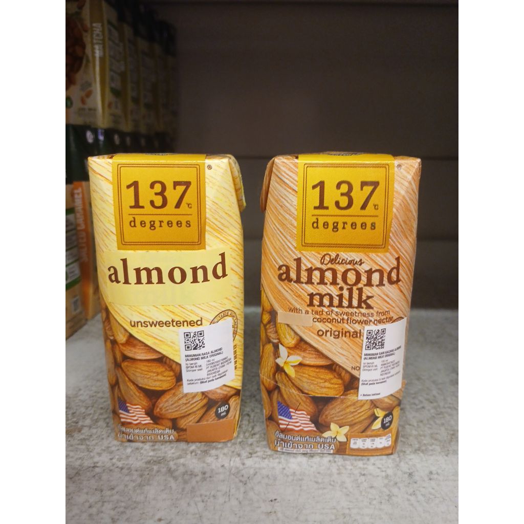 137 Degrees Minuman Sari Almond 137 Degrees Milk Pack Original & Unsweetened Variasi Rasa