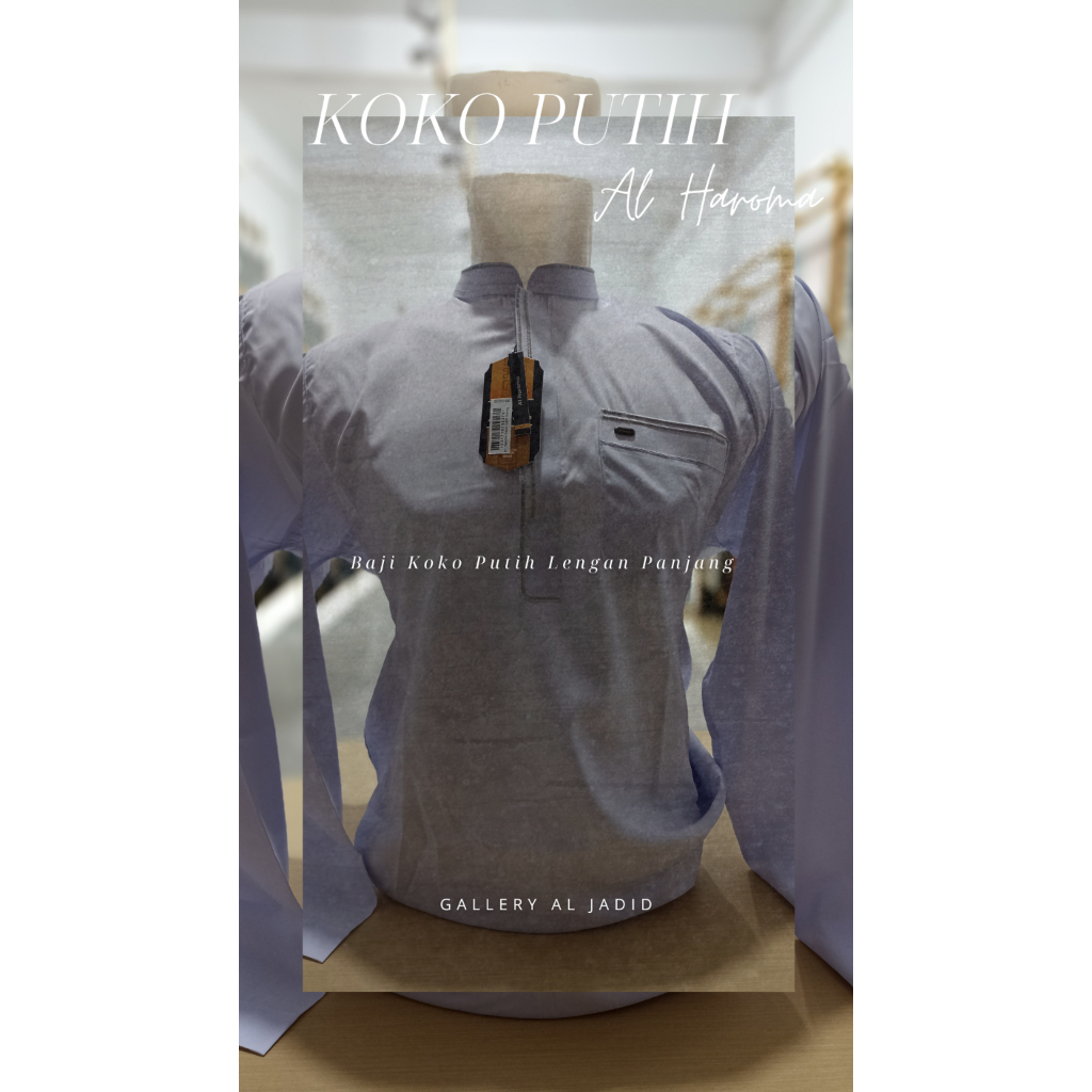 Haroma Saudi Semi Gamis Pria | Baju Muslim Kerah Shanghai Lengan Panjang Resleting Depan Elegan