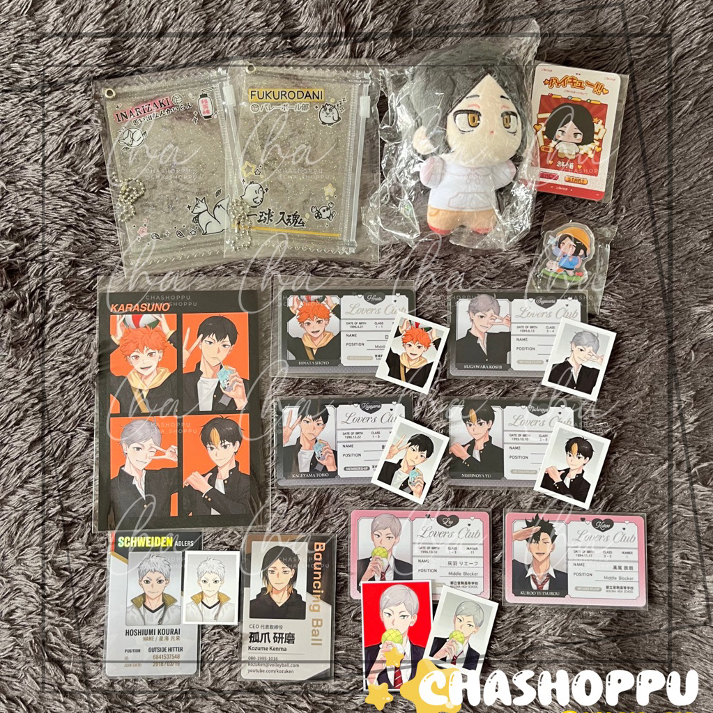 [READY STOCK] ID CARD PC PHOTOCARD KARASUNO LOVERS CLUB KAGEYAMA HINATA NISHINOYA SUGAWARA LEV, KURO