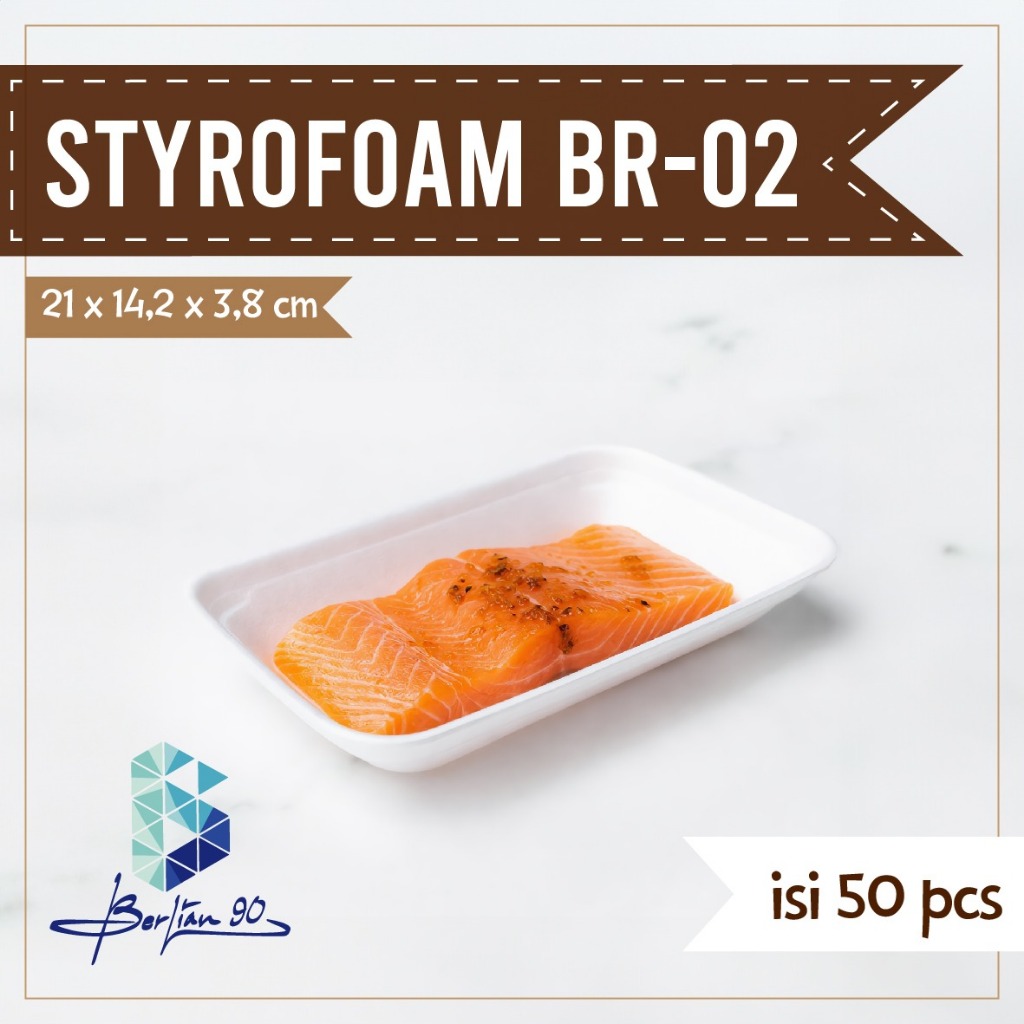 ( Isi 50 ) Tray Styrofoam / Tray Kotak / Tray Sterofoam Untuk Buah / Tray Foam Untuk Daging / Tray G