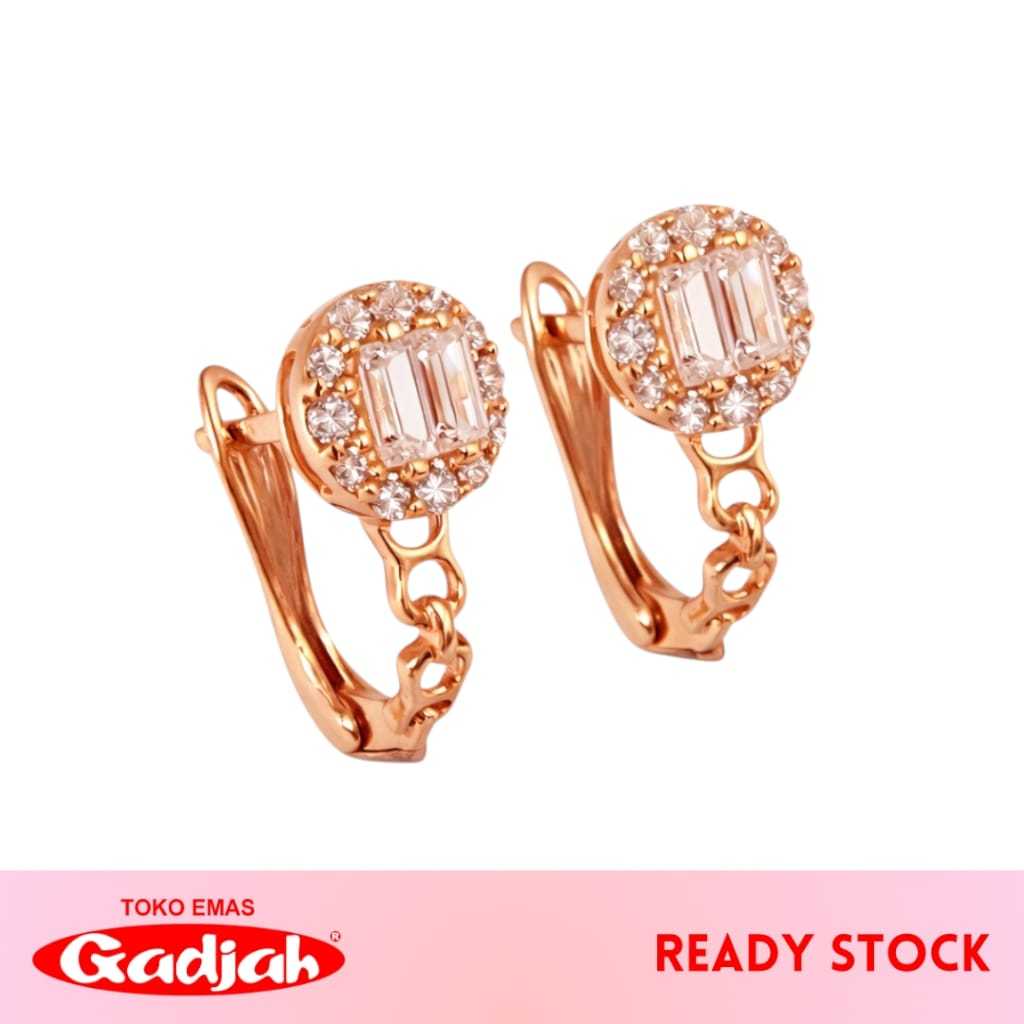 Anting Emas Jepret Circle Square - Toko Emas Gadjah