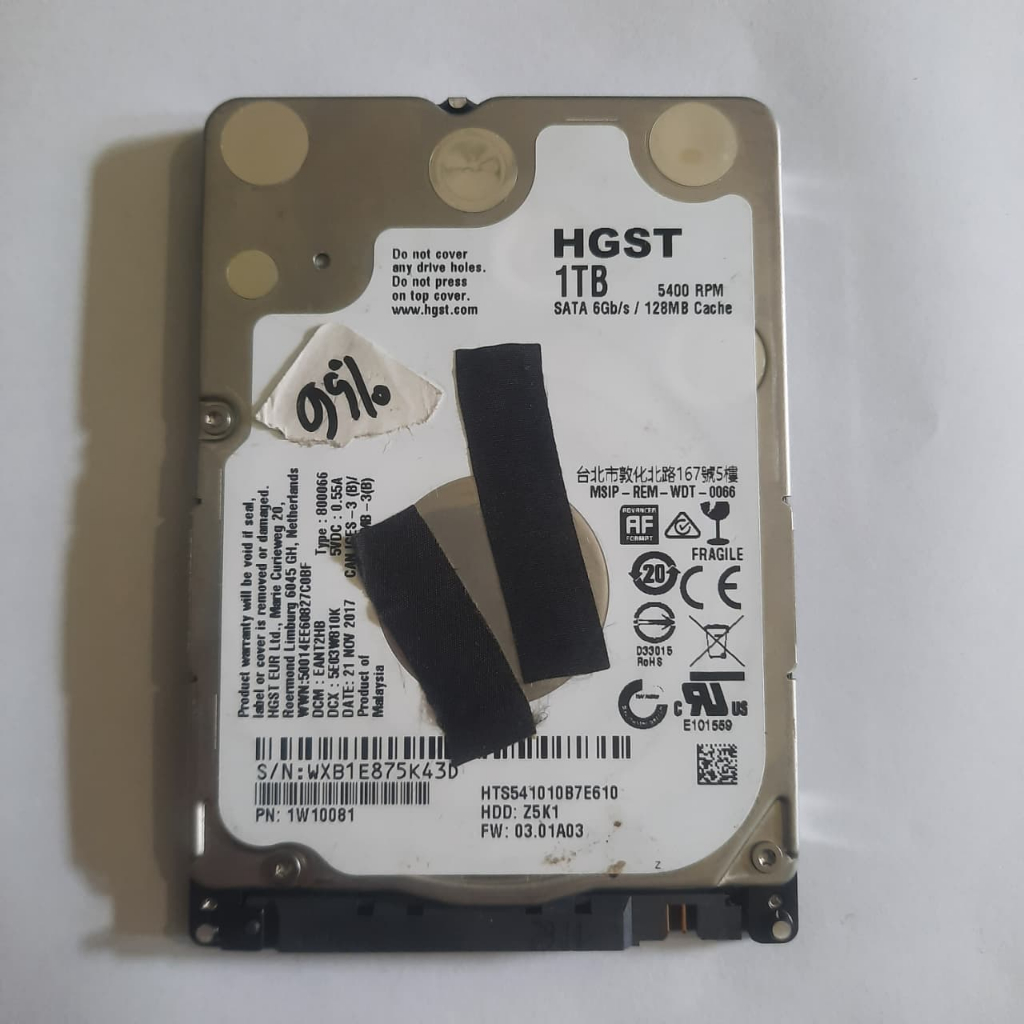 HARDDISK LAPTOP HGST 1TB SENTINEL 99% HDD HARDISK NOTEBOOK SECOND