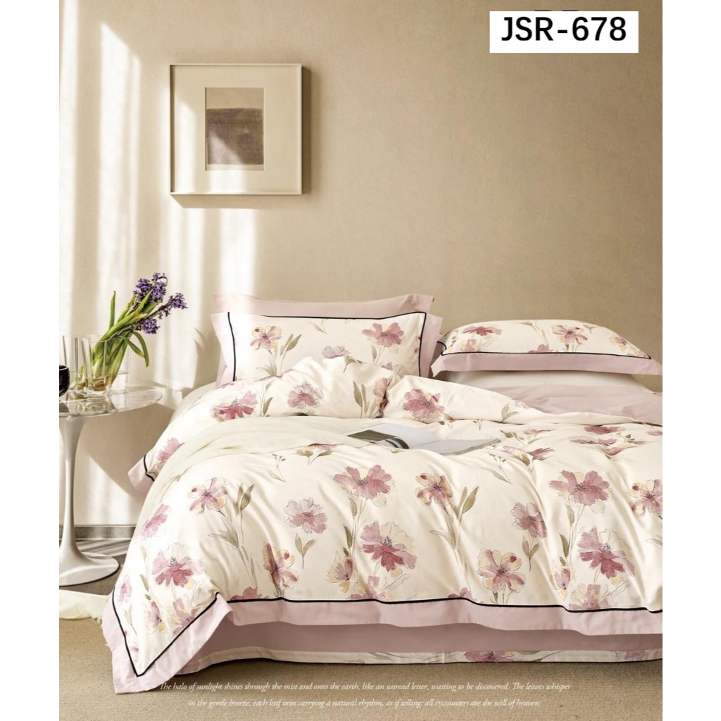 sprei single bahan katun jepang semi reactive kode JSR-678 motif bunga (belum termasuk bed cover)