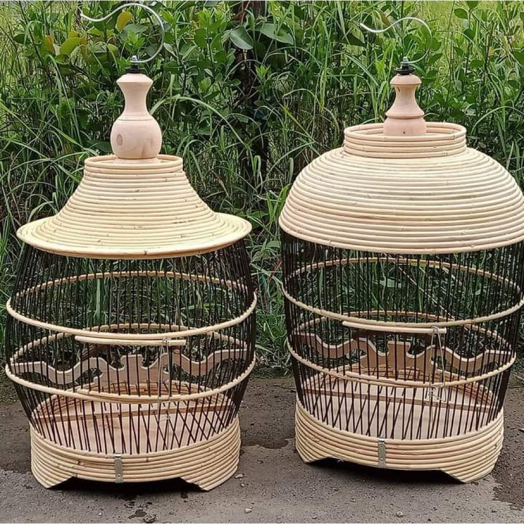 sangkar burung rajut rotan