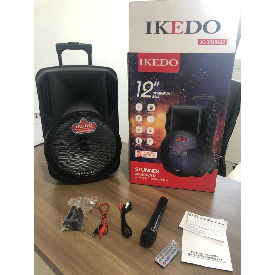 SPEAKER PORTABLE AMPLIMEETING BLUETOOTH IKEDO JC-3018A12 12in KOPER SPEAKER