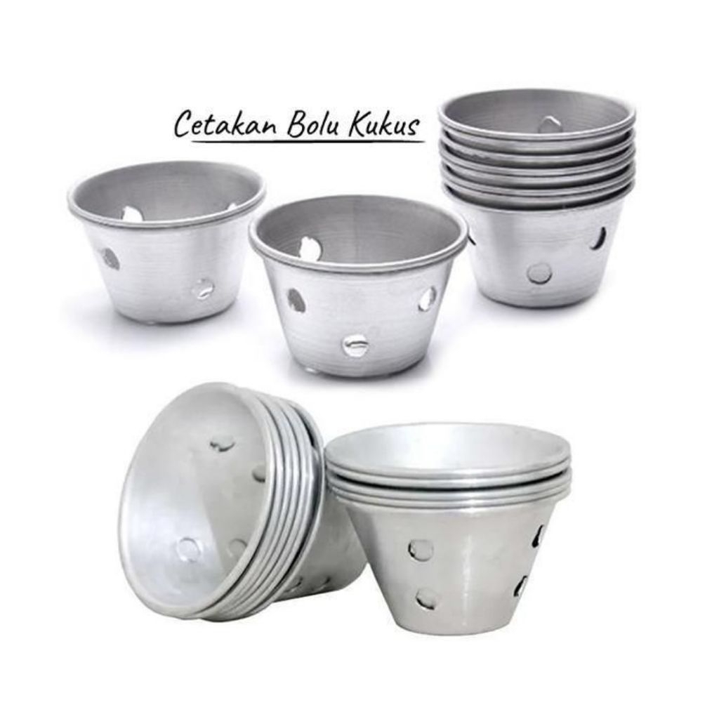 Cetakan Bolu Kukus Mekar Almunium 12 PCS Pres Tinggi Kecil Mini Besar Jumbo 1 Lusin